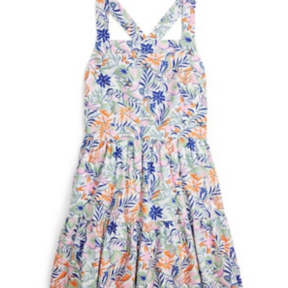 Polo Ralph Lauren Dress Big Girls Sz 16 Linen-Cotton Tropical Beach Summer NWT - Picture 2 of 12